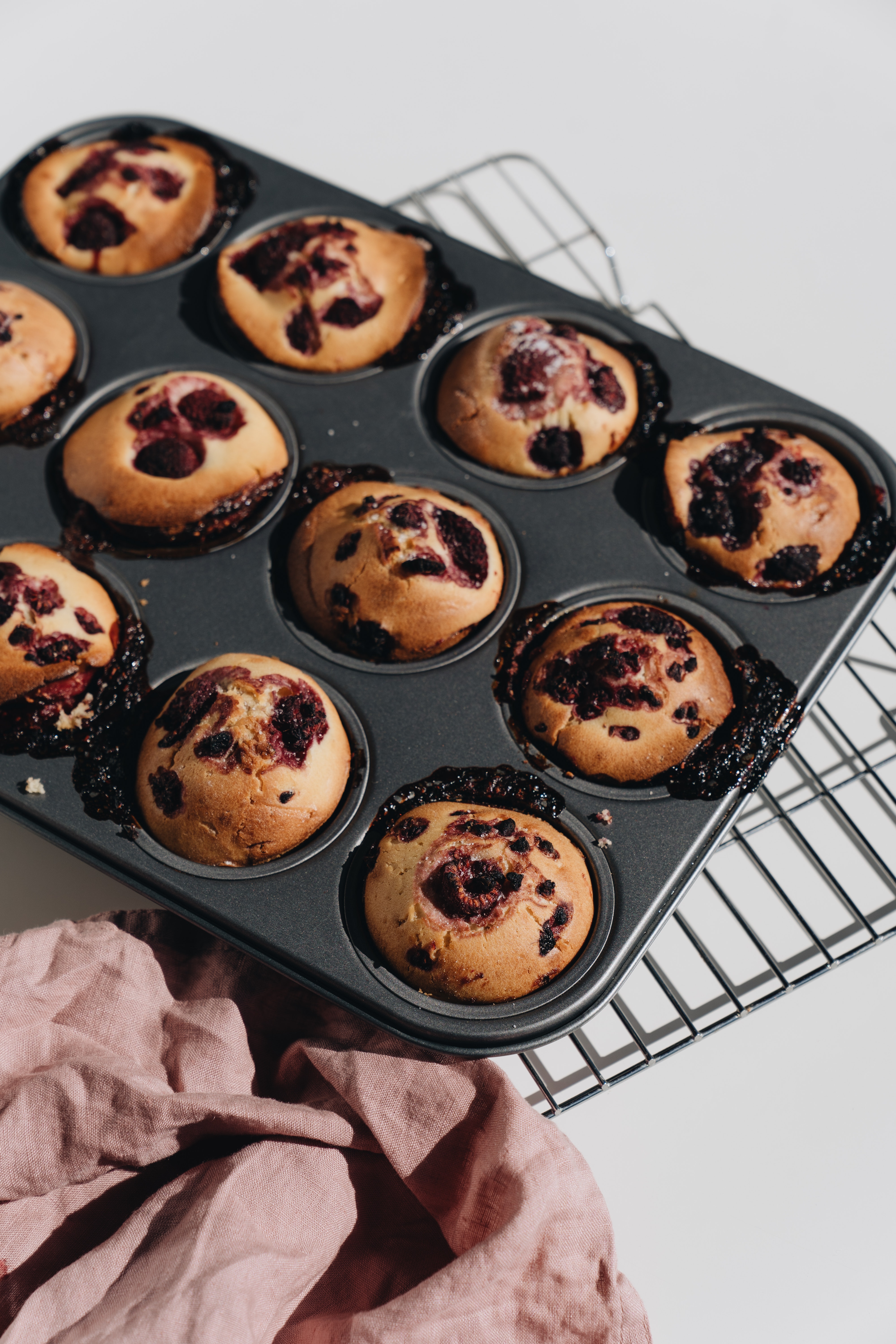 photo of berry muffins on tray 4051603 v2